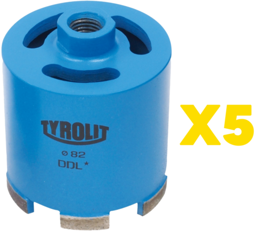 Diamond Drill Bit Tyrolit Basic DDL 68 mm (set of 5 pieces)