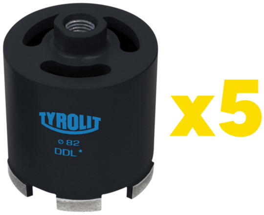 Diamond Drill Bit Tyrolit Basic DDL 82 mm (zestaw 5 sztuk)