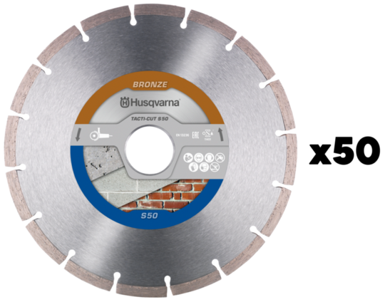 PAKIET – Tarcza diamentowa Husqvarna Tacti-Cut S50 230 mm do betonu (50 sztuk)