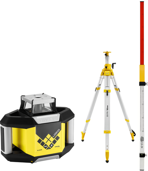Niwelator laserowy Nivel System NL300R DIGITAL (+ statyw korbowy SJJ32 + łata LS-24), wiązka czerwona, zasięg 500 m