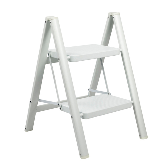 Drabina stalowa schodkowa biała Rino LAD02SSW