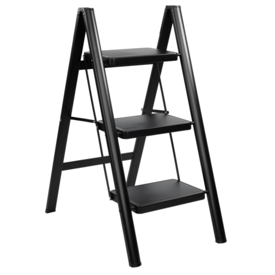 Drabina stalowa schodkowa czarna Rino LAD03SSB