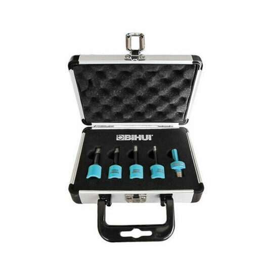 Zestaw wierteł koronowych w walizce Bihui 5 szt. (Ø 6 / 8 / 10 / 12 mm + adapter M14 / Hex)