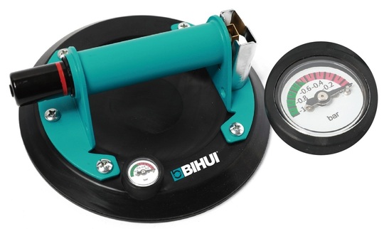 Suction cup with pressure gauge - metal holder Bihui SCVG8