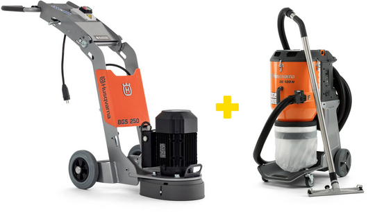 Szlifierka podłogowa Husqvarna BGS 250 2,2 kW (+odkurzacz Husqvarna DE120)