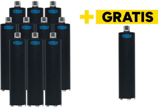 Diamond Drill Bit Tyrolit Premium DDL TGD 62 (set of 10 pieces + 1 free)