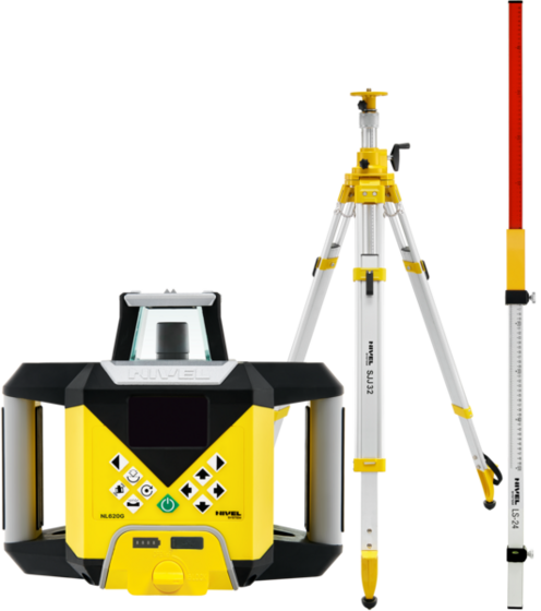 Niwelator laserowy Nivel System NL620G DIGITAL (+ statyw SJJ32, łata LS-24), wiązka zielona, zasięg 600 m