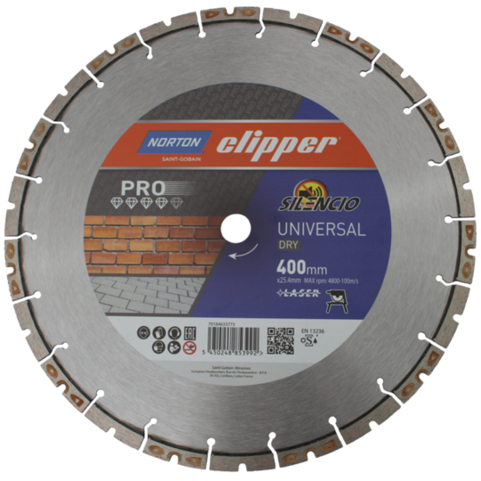 Diamond disc Norton Clipper Pro Universal Silencio Dry 400 mm