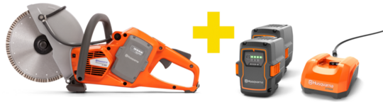 Akumulatorowa przecinarka Husqvarna K535i (230 mm), głębokość cięcia 76 mm (2x akumulator BliX B330X + ładowarka C750X)