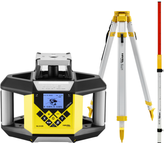 Niwelator laserowy Nivel System NL340R DIGITAL (+ statyw SJJ1, łata LS-24), wiązka czerwona, zasięg 500 m