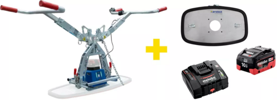 Akumulatorowy ręczny/zawieszany chwytak próżniowy Probst M-JET-250 (+ akumulator, ładowarka, płyta ssąca 75 kg)