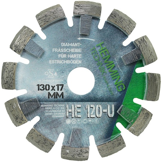 Tarcza diamentowa frez Hemming Technik HE-120-U 130x17mm (segment U, do jastrychów twardych)