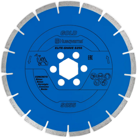 Husqvarna Elite-Shave S V2 255mm Diamond Blade for Smoothing and Grooving Concrete