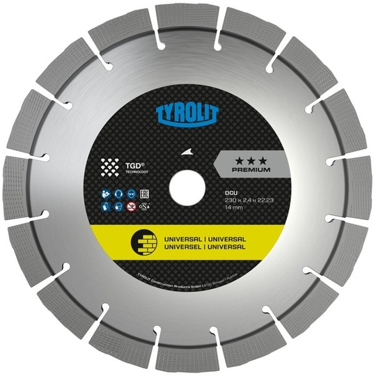 Tarcza diamentowa Tyrolit Premium DCU 4in1 350 mm do betonu (szerokość 3,2 mm, otwór montażowy 22,23 mm)