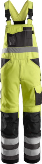 Men’s trousers with suspenders Snickers reflective - Black-yellow