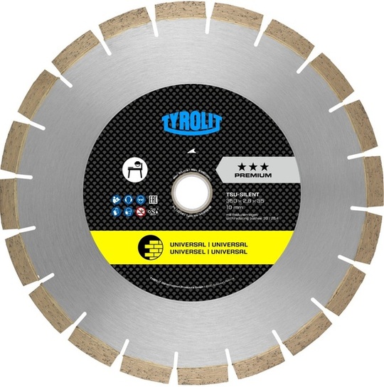 Tarcza diamentowa Tyrolit Premium TSU-Silent 350 do betonu, cegły, dachówki i materiałów ściernych (szerokość 2,8 mm)
