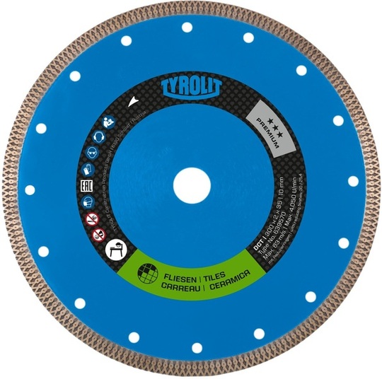 Tarcza diamentowa Tyrolit Premium DCT 230 mm do ceramiki (szerokosć 1,6 mm, otwór montażowy 35 mm)