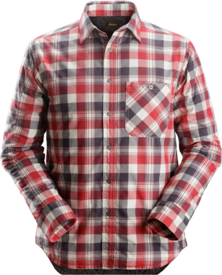 Men’s flannel shirt Snickers RuffWork insulated - Grey-red