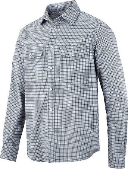 Men’s flannel shirt Snickers Comfort AllroundWork - White-blue