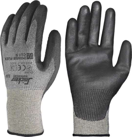 Cut resistant gloves (level 5) Snickers Power Flex Cut 5 - Black-grey