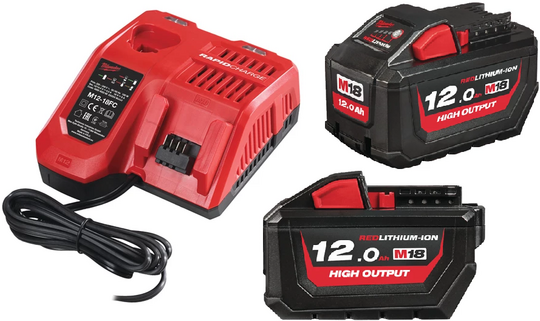 Zestaw akumulatorów 12 Ah z ładowarką Milwaukee NRG M18 HNRG-122