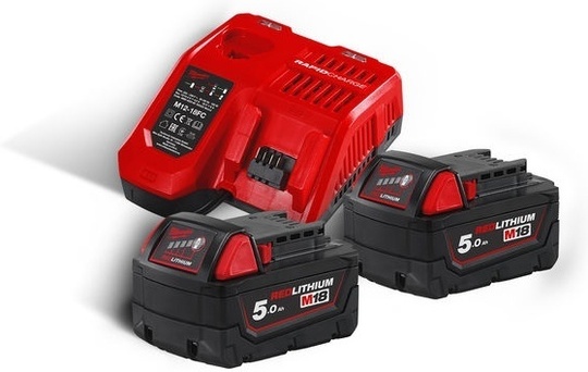 Zestaw akumulatorów 5 Ah z ładowarką Milwaukee NRG M18 NRG-502