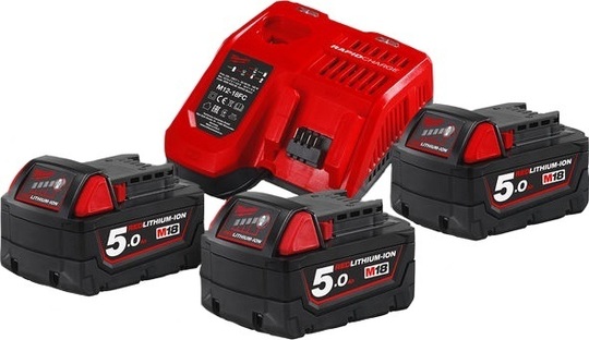 Zestaw akumulatorów 5 Ah z ładowarką Milwaukee NRG M18 NRG-503