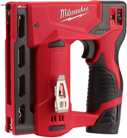 Subkompaktowy zszywacz Milwaukee M12 BST-202X (+ 2x akumulator 2 Ah + ładowarka + walizka)