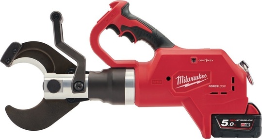 Hydrauliczny obcinak do kabli Milwaukee M18 Force Logic HCC75-502C (+ 2x akumulator 5 Ah + ładowarka + walizka)
