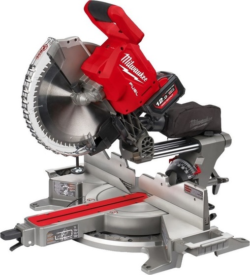 Piła ukosowa (ukośnica) z posuwem Milwaukee M18 FMS305-121 (305 mm) (+ akumulator 12 Ah + ładowarka)