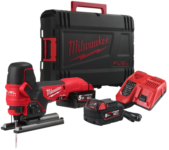 Wyrzynarka Milwaukee M18 FBJS-502X (+ 2x akumulator 5 Ah + ładowarka + walizka)