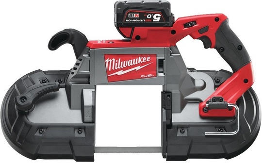 Pilarka taśmowa Milwaukee M18 CBS125-502C (+ 2x akumulator 5 Ah + ładowarka + walizka)