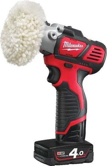 Subkompaktowa polerka Milwaukee M12 BPS-421X (+ akumulator 4 Ah i 2 Ah + ładowarka + walizka)