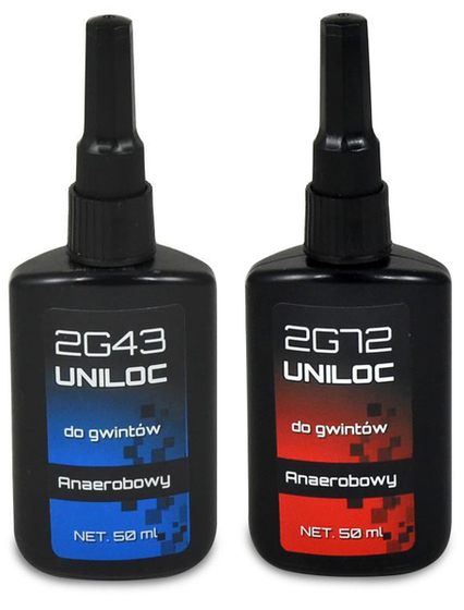 Zestaw klejów anaerobowych do gwintów Chemdal Uniloc 2G43 (50 ml) + 2G72 (50 ml)