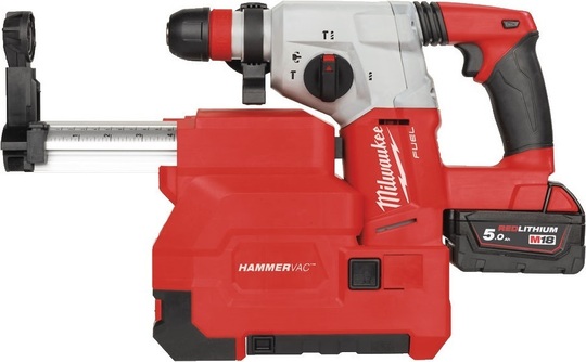 SDS-Plus Hammer Milwaukee Fuel M18 CHXDE-502C with extractor