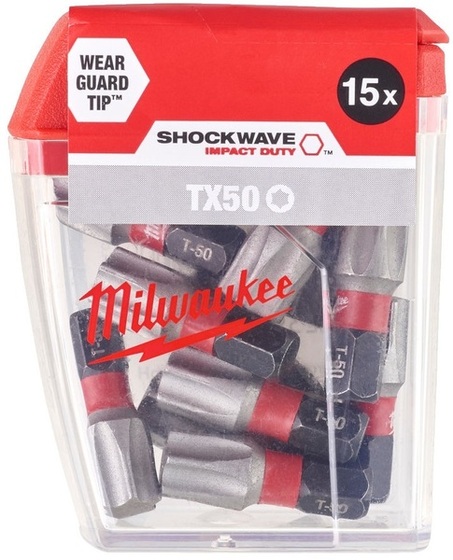 Zestaw bitów Milwaukee Shockwave CD IR TX50 (15 sztuk)