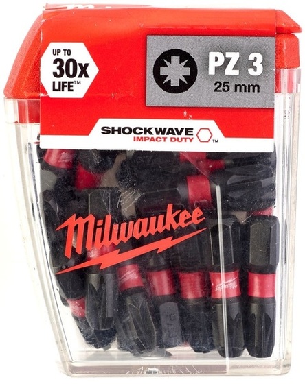 Zestaw bitów Milwaukee Shockwave CD Tic Tac PZ3 (25 sztuk)