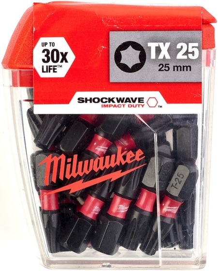 Zestaw bitów Milwaukee Shockwave CD TX25 25mm (25 sztuk)