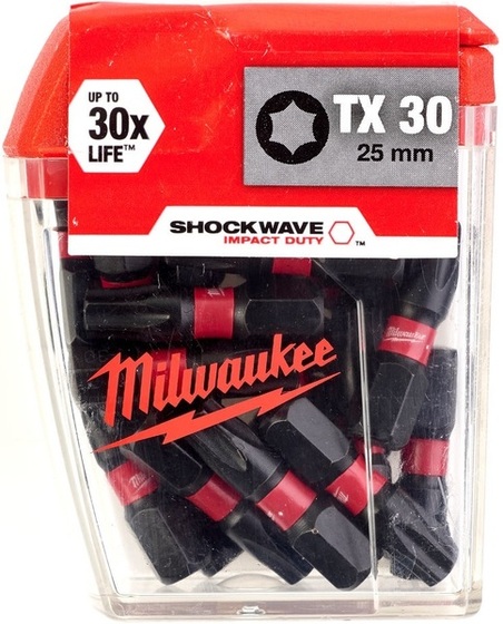 Zestaw bitów Milwaukee Shockwave CD TX30 25mm (25 sztuk)