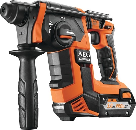 Bezszczotkowa młotowiertarka AEG PowerTools BBH 18BL LI-502C (+ 2x akumulator 5 Ah + ładowarka + walizka)