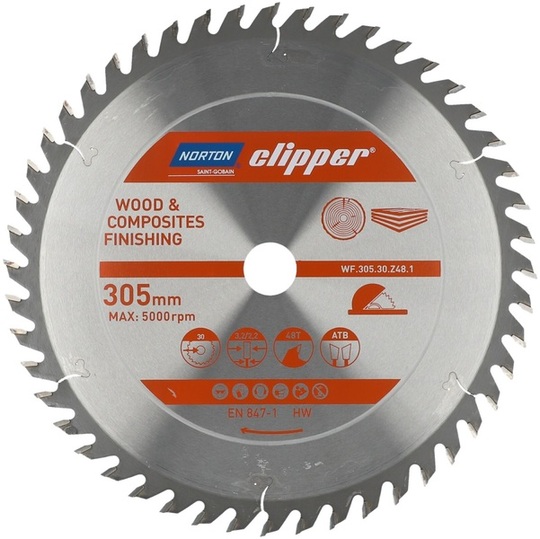 Tarcza tnąca do drewna Norton Clipper TCT Wood Finishing 305 mm