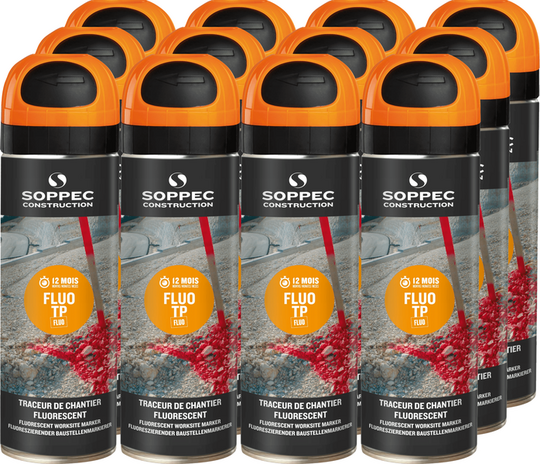 Orange spray paint Soppec FLUO TP 12 pcs.