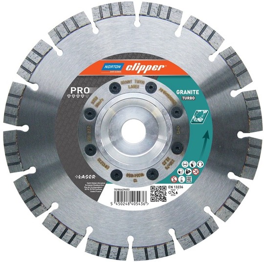 Tarcza diamentowa Norton Clipper PRO Granite Turbo 115 mm do cegły, granitu i kostki brukowej
