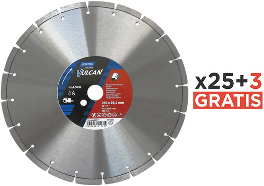 SET – Universal diamond blade Norton Vulcan Laser 350 mm (25 pcs + 3 free)