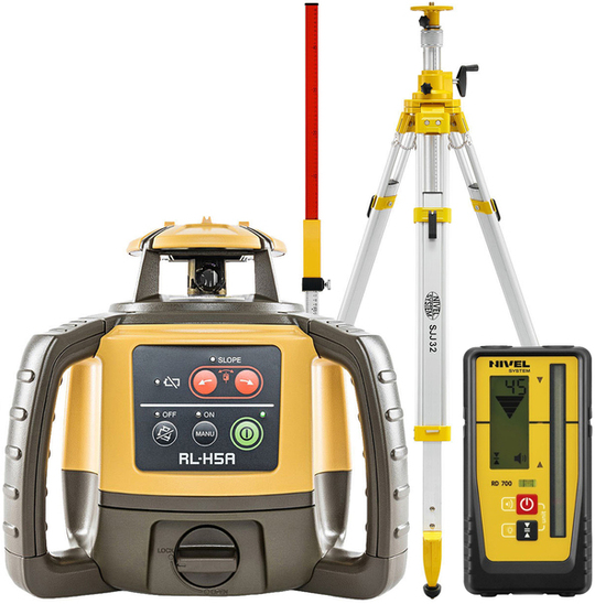 Niwelator laserowy Topcon RL-H5A Digital (+ statyw korbowy SJJ32 + łata LS-24), wiązka czerwona, zasięg 800 m