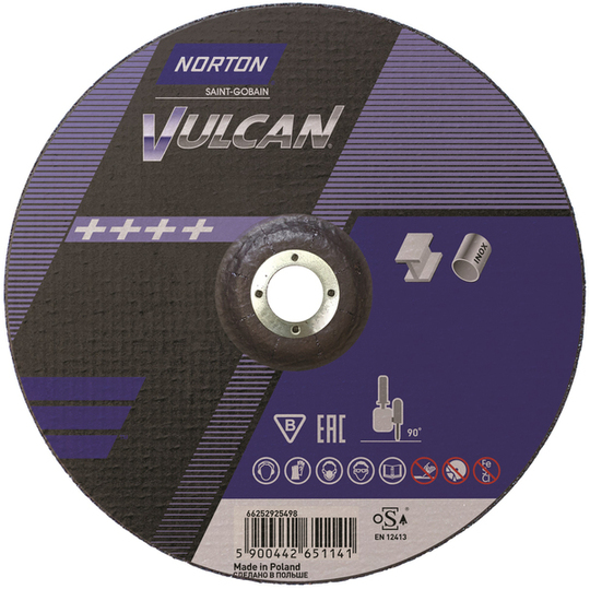 Tarcza szlifierska Norton Vulcan 230 x 3,2 x 22,23 mm, do metalu i stali