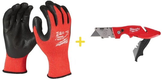 Cut resistant gloves (Level 3, M – XXL) Milwaukee Black-orange