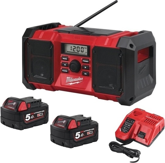 Construction radio Milwaukee M18 JSR + 2 batteries M18 B5 + fast charger M12-18FC