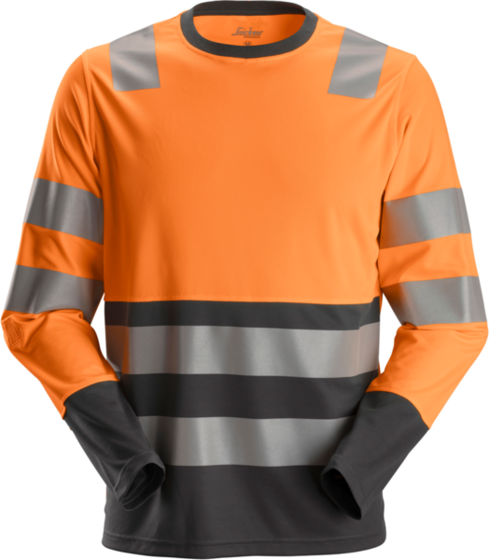 Men’s T-shirt Snickers with long sleeves reflective Yellow-steel grey