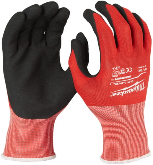 Cut resistant gloves (Level 1) Milwaukee Red